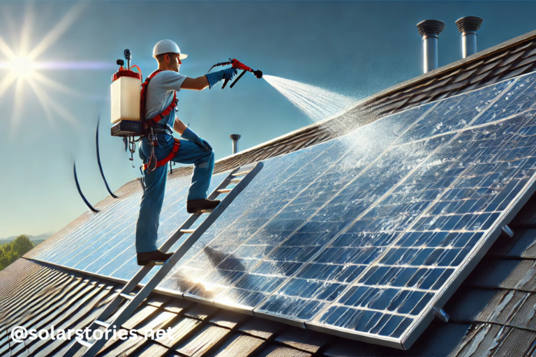 how to clean solar panels on a pitched roof