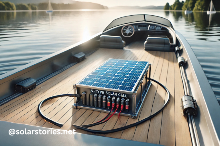 small n-type solar cell to power boat battery